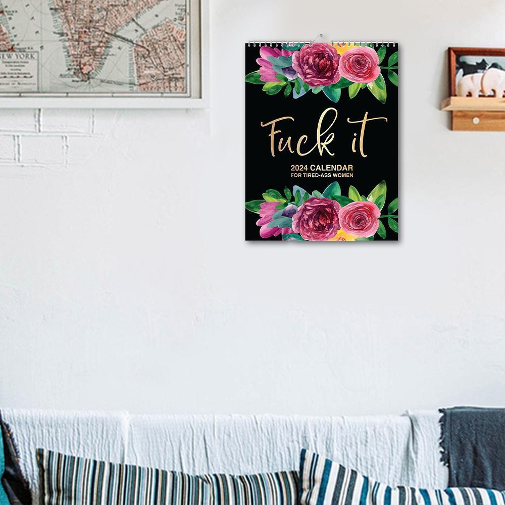 2024 Calendar For Tired-Ass Women,Wall Hanging Planners for Office,Funny Gifts