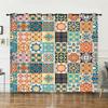 Curtains Bright Bohemian Lattice Sunshade Digital Printing Curtains Blackout No Punching