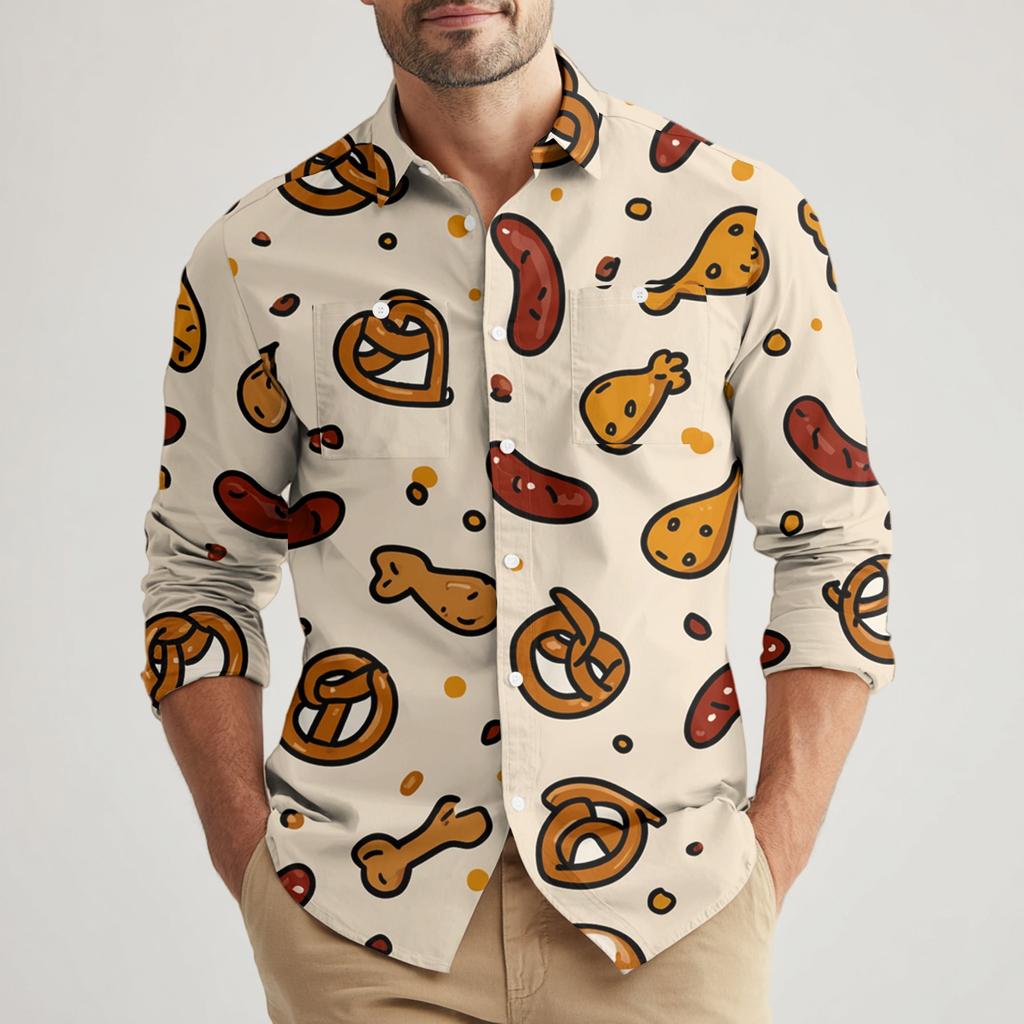 Men's Loose And Casual Long-sleeved Shirt