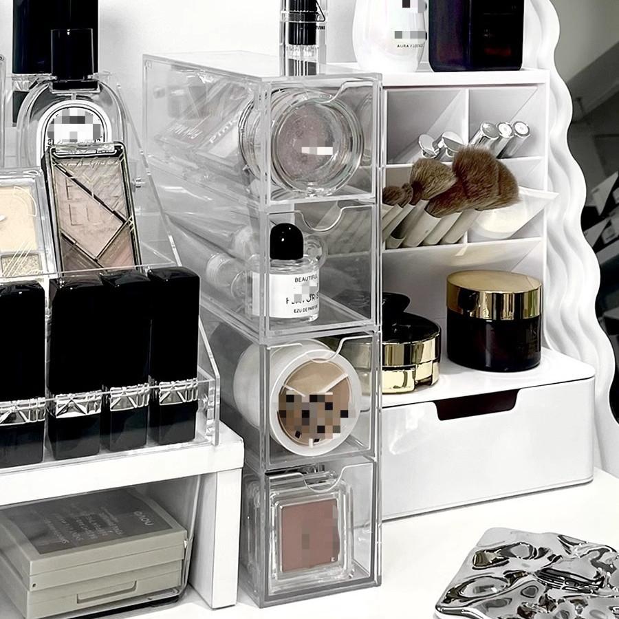 Desktop Gap Organizer Dust-Proof Transparent Multi-Layer Makeup Brush, Powder, Lipstick, and Cosmetic Drawer