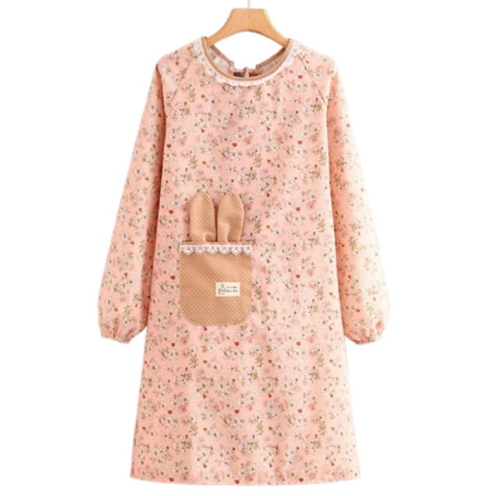 Breathable Long Sleeve Apron Protective Suspender Work Dress Cleaning Apron  Restaurant Use