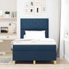 Box Spring Bed with Mattress and Headboard Blue 120 x 200 cm Fabric