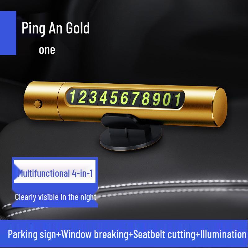 Multi-Function Car Safety Hammer & Emergency Glass Breaker with Parking Number Plate