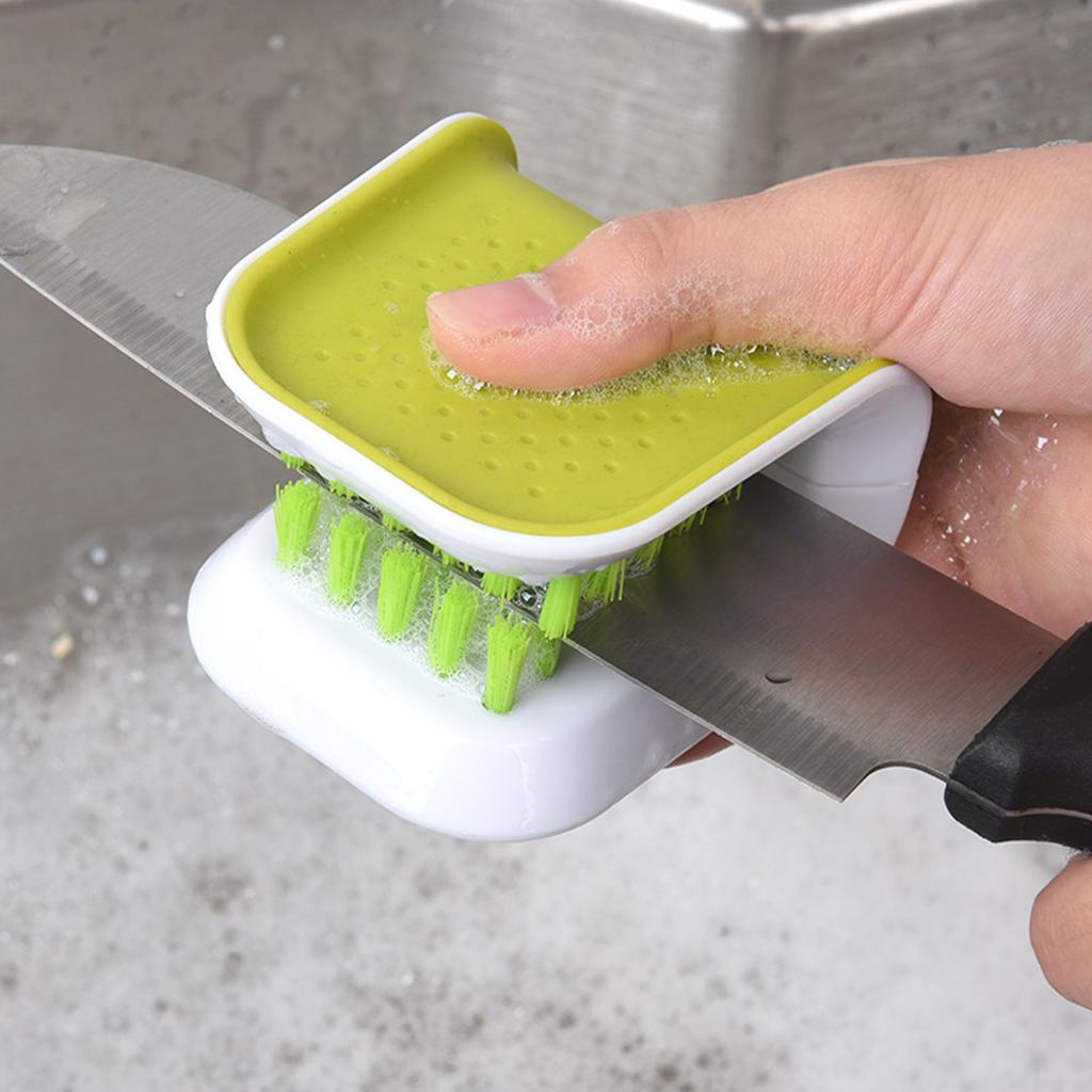 Knife and Cutlery Cleaner Brush U Shape Dual Side Blade Knife Cleaner for Kitchen