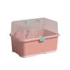 EINEY Baby Bottle Drying Rack with Hygienic Storage Large Baby Bottle Stand Cover, Box, Dustproof, Capacity, (Pink)