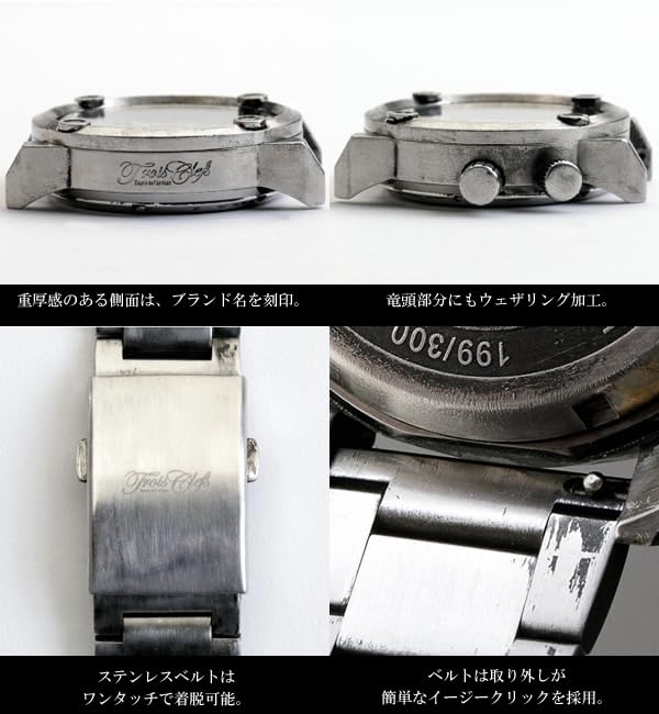Trois Clefs Mechanické Automatické Ruční natahování Analogový Japonský strojek Rezerva chodu Kalendář Nerezová ocel Řemínek 10 ATM Voděodolná kůže