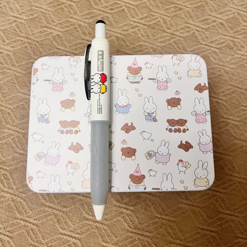 Miffy Rabbit Kawaii Iron Card Organizer Cute Cartoon Storage Box for Small Cards Stylish Metal Container for Office  Home Gifts