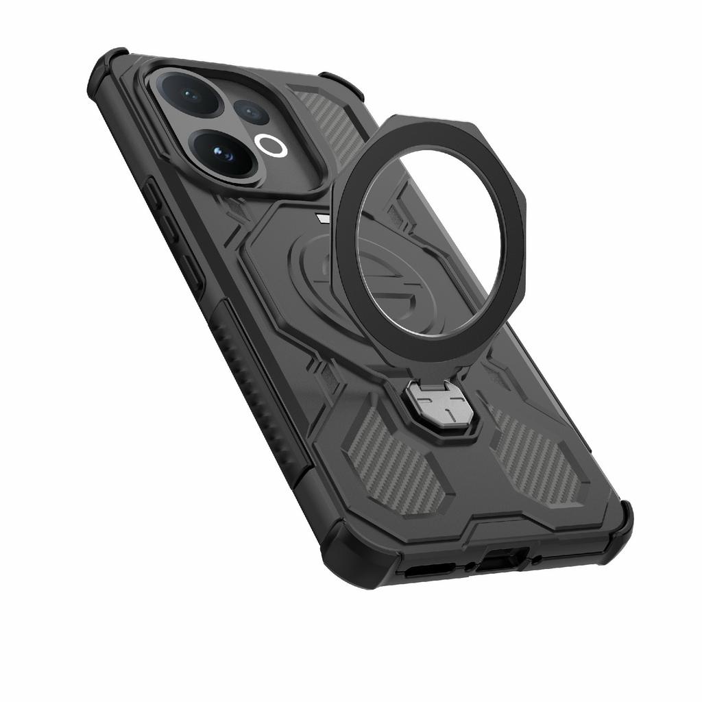 For Vivo V60 5G Magnetic Case Rotating Metal Kickstand Shockproof PC+TPU Phone Back Cover