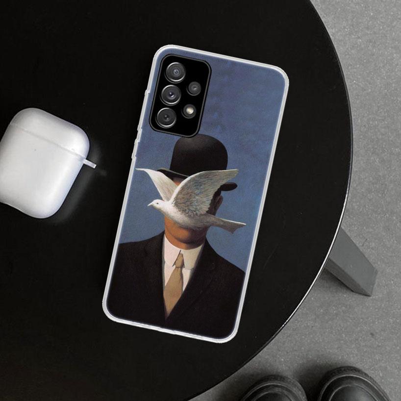 Rene Magritte Art Phone Case Cover for Samsung Galaxy A12 A22 A32 A52 A72 A02S A51 A50S A31 A20S A10S Note 20 Ultra 10 Plus Gala