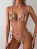 Women's Floral Halter Bikini Swimsuit - High-End European & American Resort Wear
