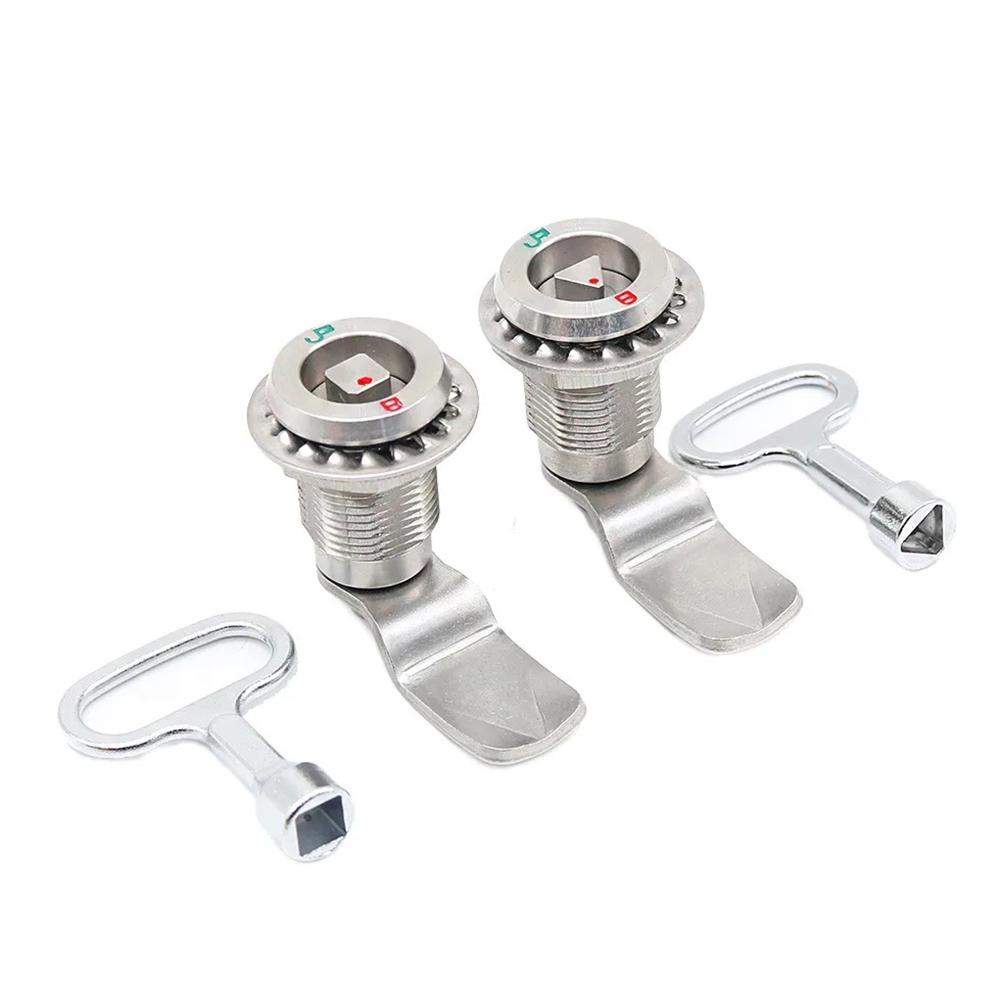 Electrical Distribution Box Lock Stainless Steel Telescopic Tension Cam Lock for Cabinet Doors with Key Silver Finish