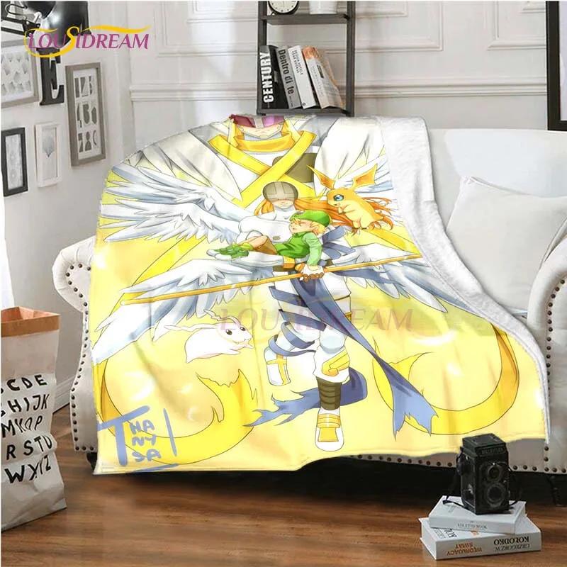 New Cartoon Digimon Blankets for Beds Anime Blanket Queen Size Soft Bed Sheet Rome Decor Winter Bedding Cover Kids Gift Picnic