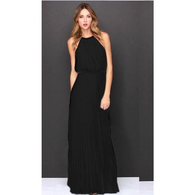 Sleeveless Bridle Pleated Fashionable and Sexy Dress