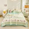 Fresh Floral Quilt 100% Cotton Flowers Print Air Conditioning Quilted Quilt Soft Breathable Lightweight Multifunction Blanket