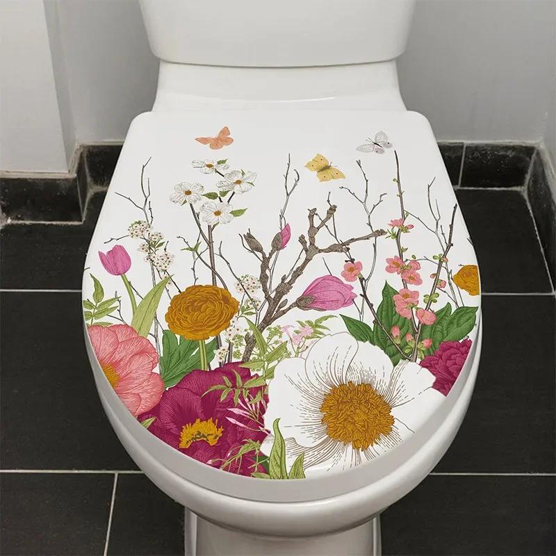 Fish Animals Seabed Ocean Toilet Sticker Bathroom Toilet Cover Sticker Wall Stickers Wc for Home Decoration Restroom Decor