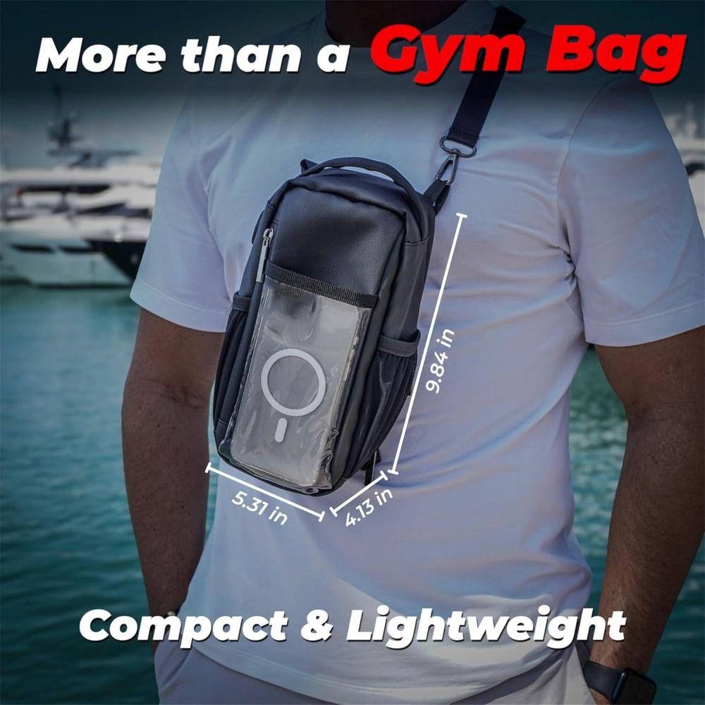 Large Capacity Magnetic Water Bottle Bag Muti-Pocket Gym Bag New Water Cup Holder  Gym Specific