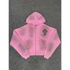 FolwStreet Streetwear Druck Y2K Kapuzenpullover Herren Damen Reißverschlusstasche Kapuzenpullover