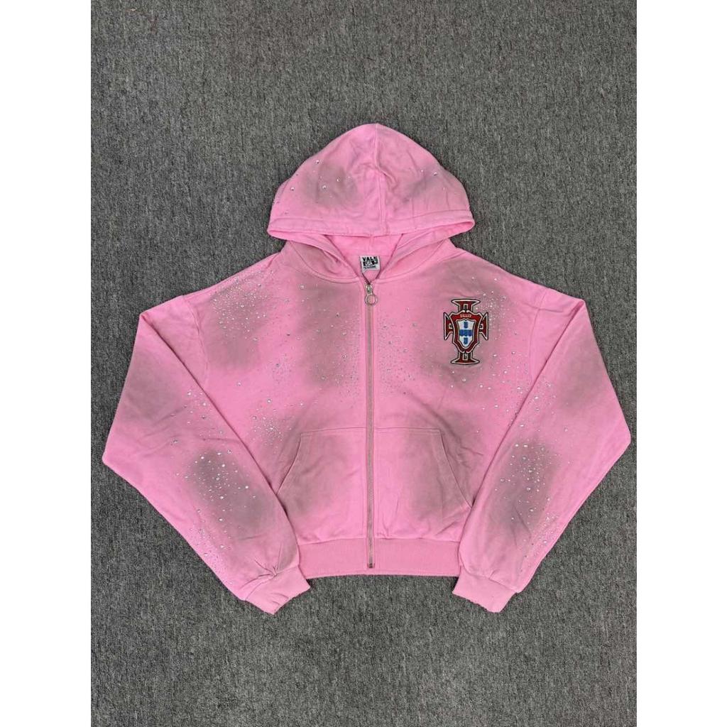 FolwStreet Streetwear Druck Y2K Kapuzenpullover Herren Damen Reißverschlusstasche Kapuzenpullover