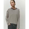 T-shirt da donna a maniche lunghe minimalista, tessuto morbido di alta qualità, silhouette ampia e squadrata per il comfort di tutto il giorno