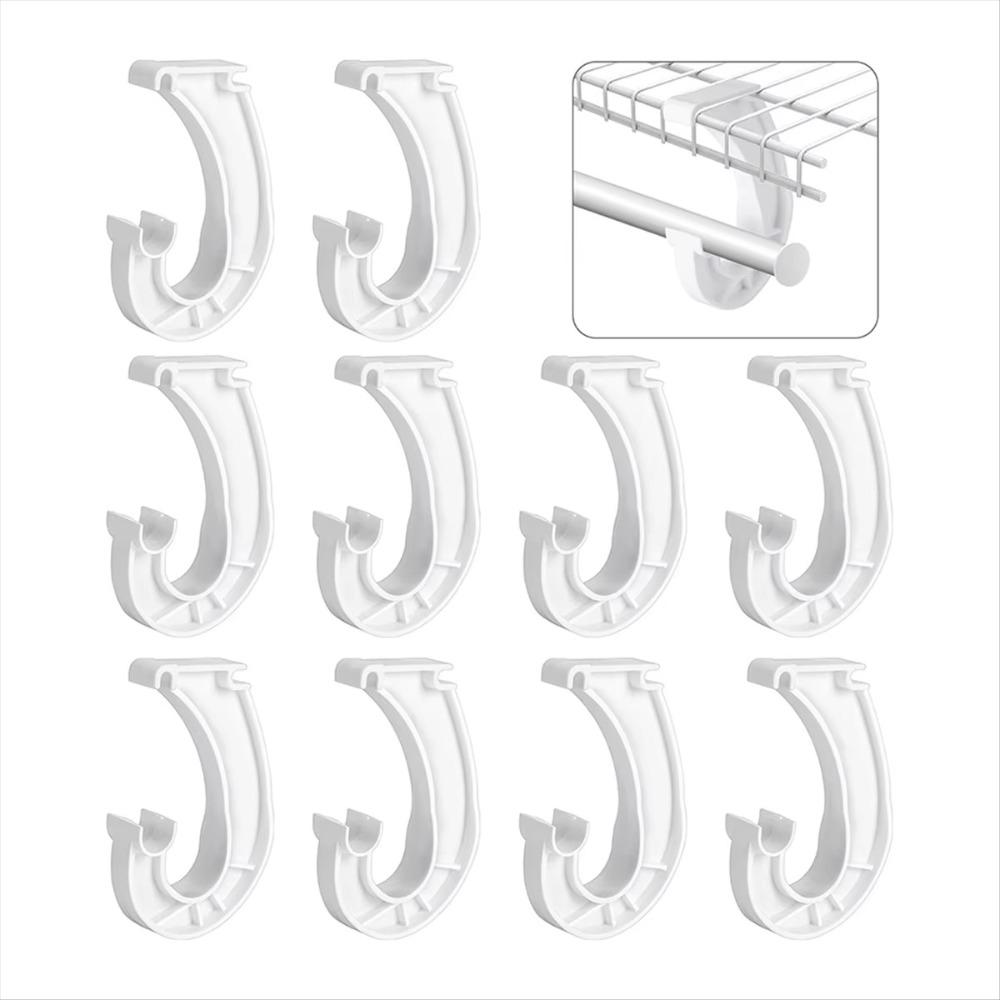1pc J-Shaped Hanging Closet Rod Brackets Sturdy Curtain Rod Holder Closet Pole Support  Hardware