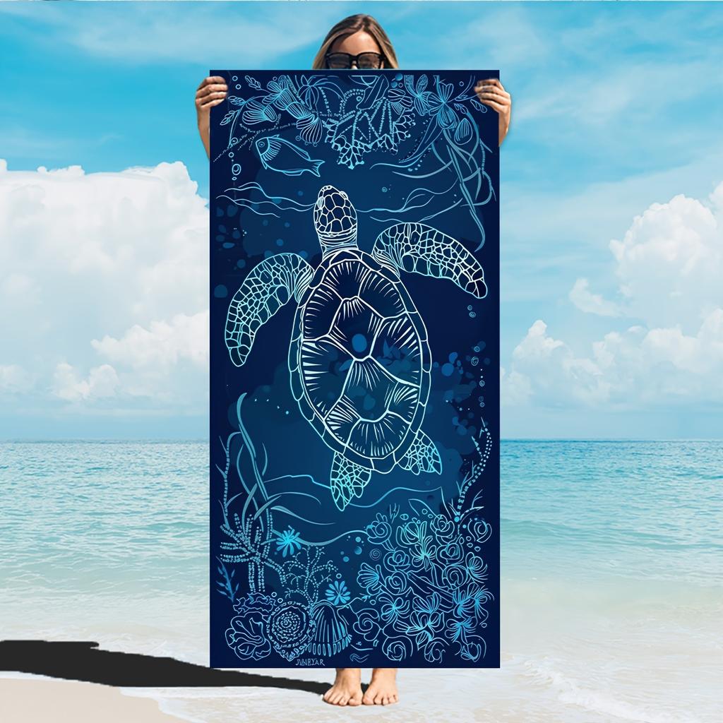 1pc Sea Turtle Ocean Beach Towel 2D Oversized Quick Dry Sand Free Towel for Beach Pool Swimming Travel Soft Absorbent Towel Gift