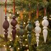 Vintage Spitzkegel Weihnachtsbaumschmuck, 6-teiliges Set - 16cm Unregelmäßige Kugeln für Baum- & Fensterdekoration
