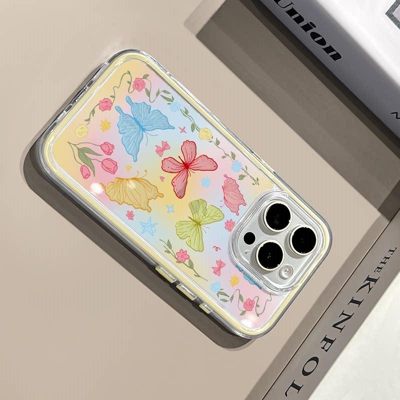 Colorful Butterfly Soft Silicone Clear Phone Case For iPhone 17 Pro Max Case 15 16 14 13 12 11 Pro 17 Air X XS XR 16 Plus Cover