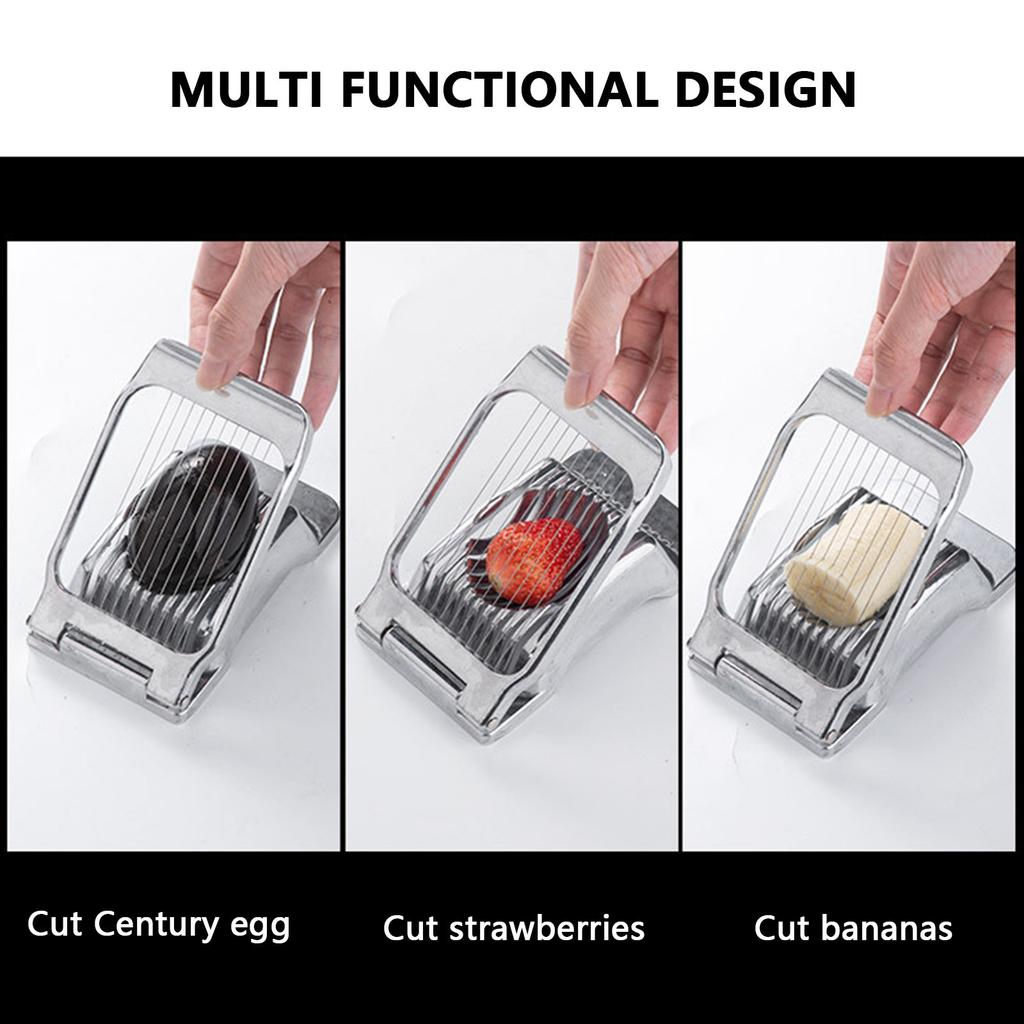 Egg For Hard Boiled Eggs Heavy Duty,  Dried Stainless Steel Wire Fruit Cutter For Strawberry Banana, Kitchen Gadget For Women Make  Breakfast Sandwich