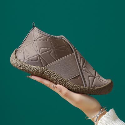 2024 Winter New Snow Boots Women's Flat-bottomed Non-slip Piled Thickened Warm Cotton Shoes Fashionable Casual Waterproof Short Boots