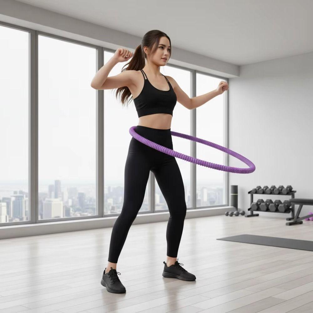 Portable Fat Burning Sports Hoop Durable Weight Loss Circle Spring Tube Yoga Circle  Waist Slimming