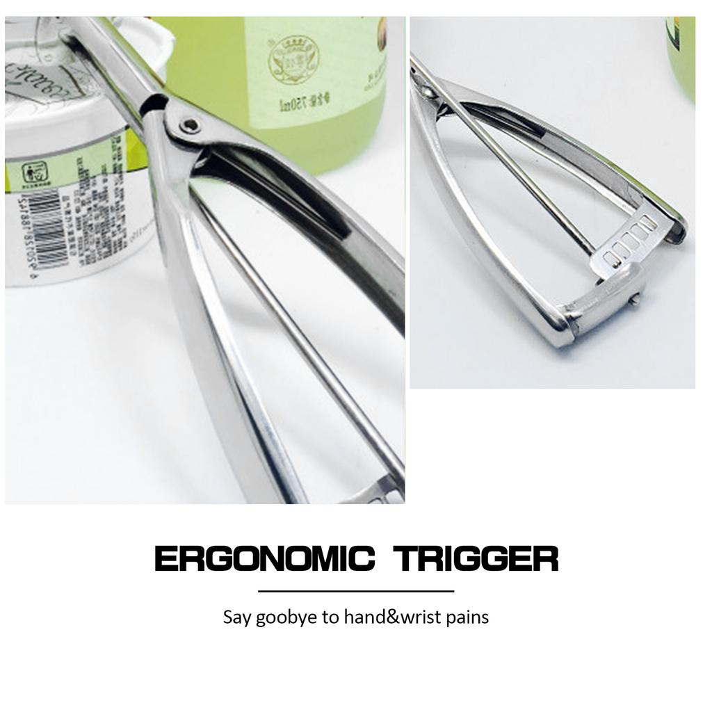 Thickened 304 stainless steel Ice Cream Scoop with Trigger Melon Scoop Cookie Scoop  6.3cm Diameter