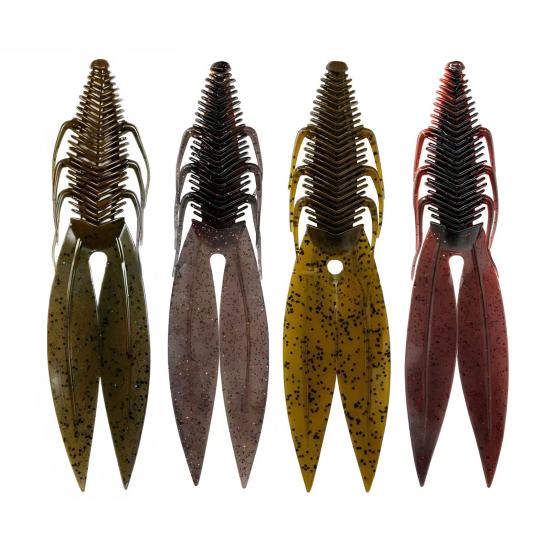 Fishing Lure Oversized Soft Bait Realistic Vibrant Color Compact Portable Artificial Fishing Bait with Twin Ridge Tails