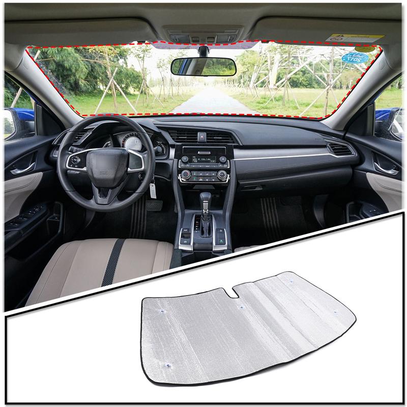 For Honda Civic FC FK 2016-2022 aluminum foil Silver Car Front Windshield Thermal Curtain Shading Sunscreen Car