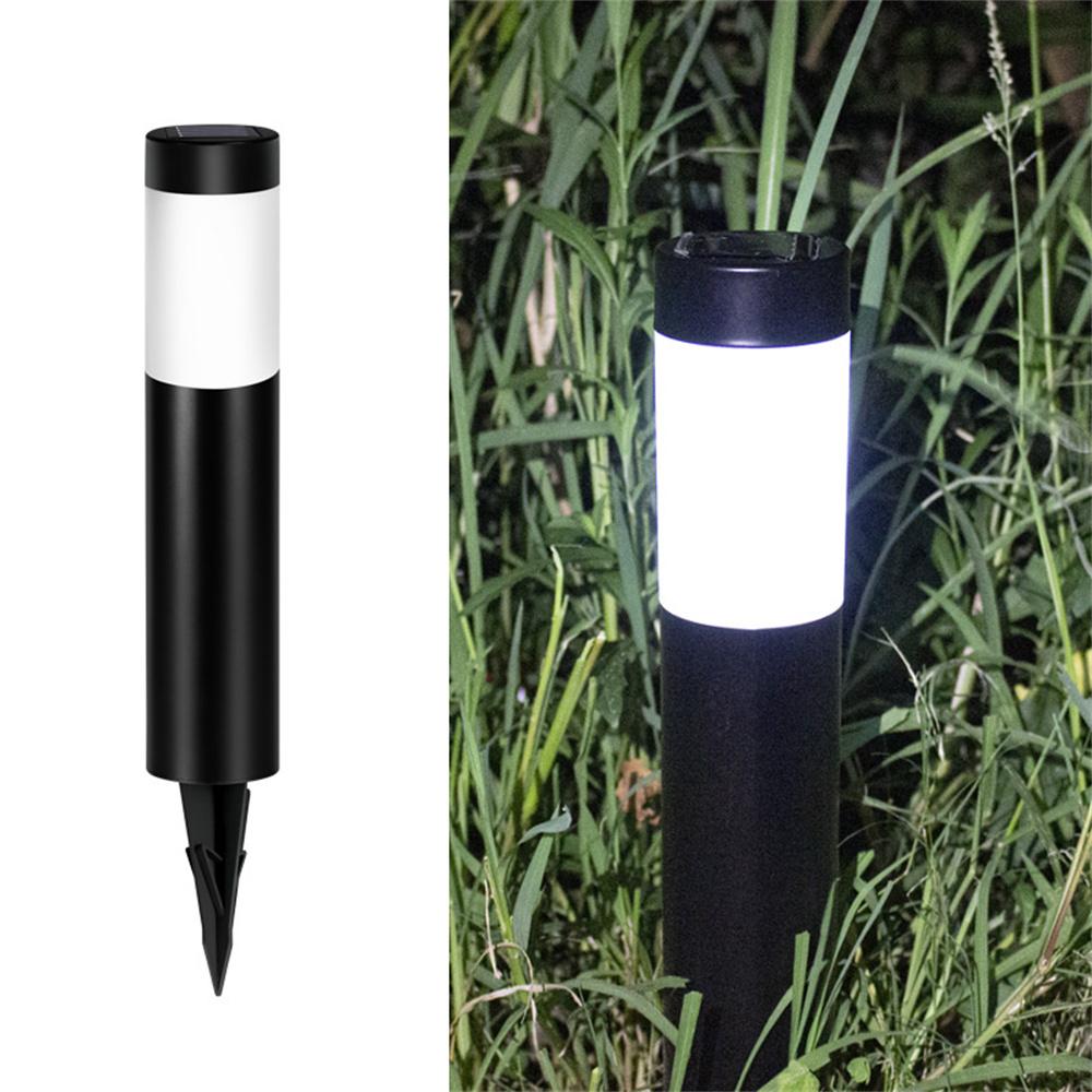 

262 Stainless Steel+PP Solar Waterproof Outdoor LED Light Cylindrical Garden Yard Lawn Stake Lamp A