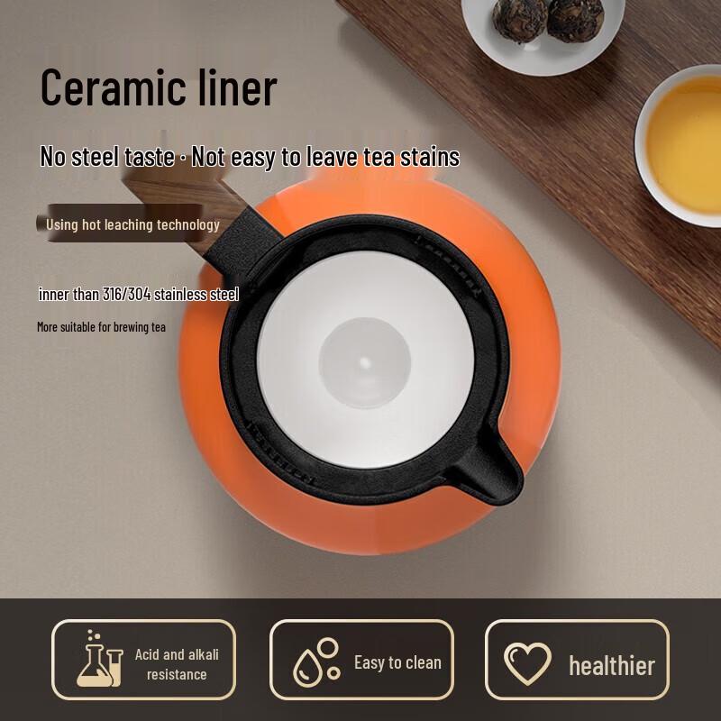 TOMIC Smart Temperature Ceramic Inner Insulated Tea Pot