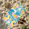 Tropical Palm Wave Beach Towel Patterned Sunscreen And Windproof Suitable For Swimming Pool Camping Travel