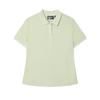 White Fashionable Comfortable Versatile Simple Soft Casual Short Sleeve Polo Shirt Women Tops Herbal-Green F11W523105F-LG