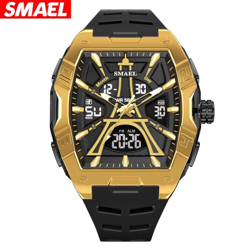 

Топ Новые Мужские Часы High Sense, Задающие Тренд, со Светодиодной Подсветкой, Многофункциональным Кварцевым Электронным Механизмом