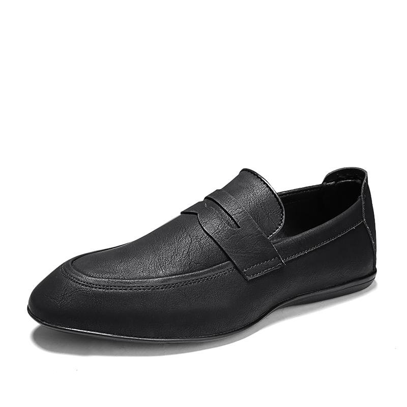 

Мужские лоферы из натуральной кожи, мягкие мокасины, высокое качество, весенне-осенняя обувь из натуральной кожи, удобная мужская обувь для вождения, слипоны, плоская подошва 44 чёрный
