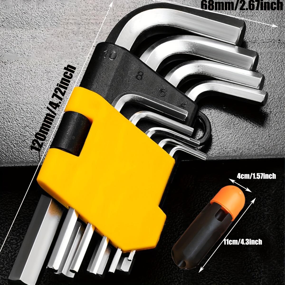 

9-Piece Advanced Hex Wrench 1.5-10 mm0.06-0.39 Inches L-shaped Metric Precision Chamfered Tip High-quality Chrome Vanadium Steel