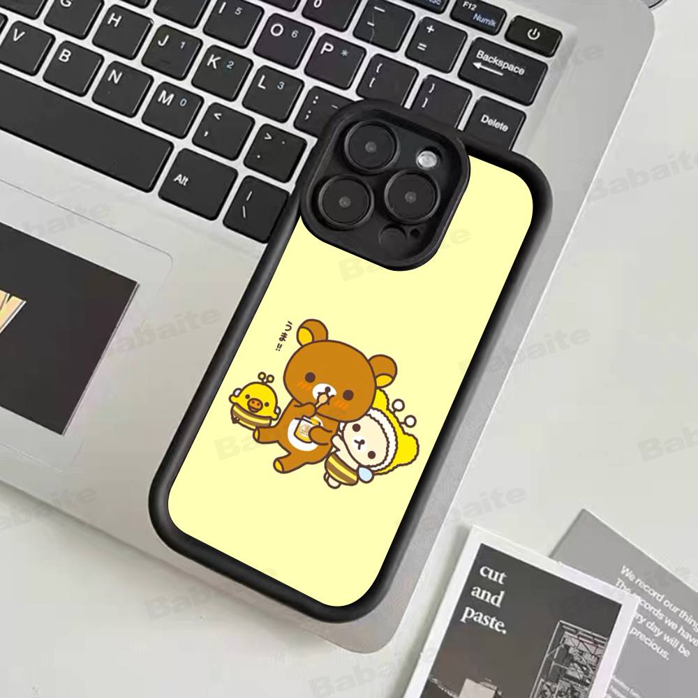 

Мультяшный чехол для телефона с мишкой Рилаккума для iPhone 17 16 15 14 13 12 11 Air Plus Pro Max Мягкая задняя крышка iPhone 16 pro