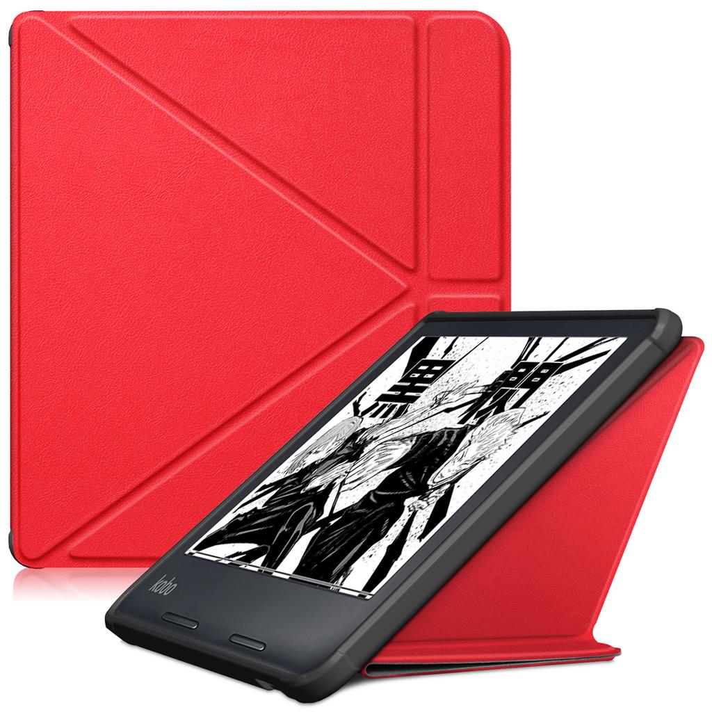 For Kobo Libra Colour/Libra 2 Case PU Leather Protective E-Reader Cover Origami Stand