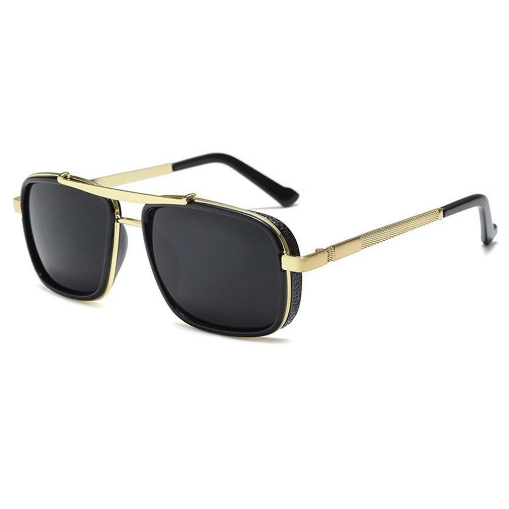 Luxury Double Bridge Shades Classic Metal Frame Sun Glasses Steam Punk Eyewear for Outdoor Driving