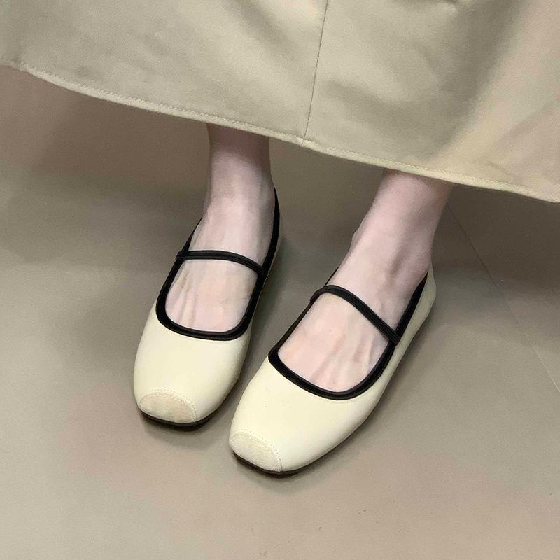 MUKEKe square head shallow mouth single shoes women's autumn 2025 autumn new niche design commuter temperament flat women's shoes