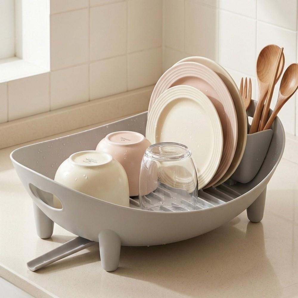 Plastic Oval Shaped Drainer Drainage Cutlery Storage Container Vegetable Basket Sink Counter
