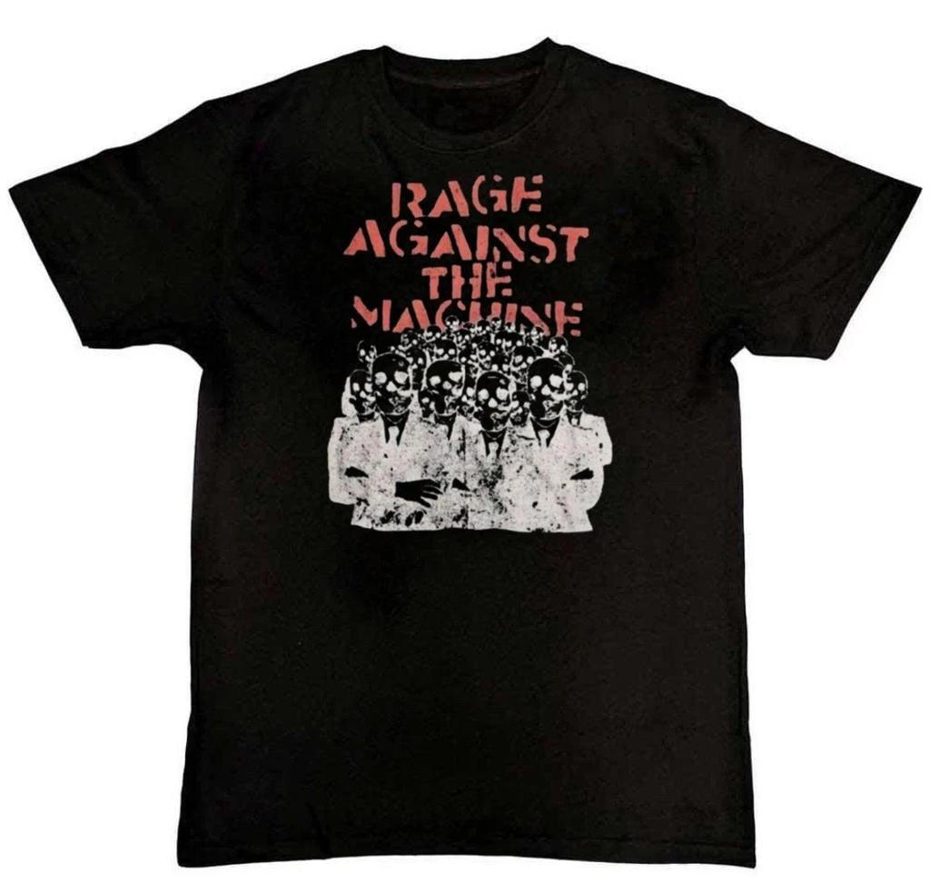 New Rage Against The Machine Skullcap Graphic Print T-Shirt