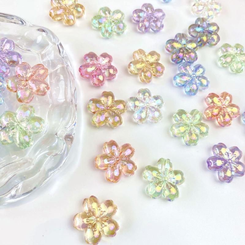 

Произведения искусства Рукоделие Швейные принадлежности Акриловые бусины Сакура - Радужный DIY Крафт для украшений Брелок Сумка 10pcs разноцветный