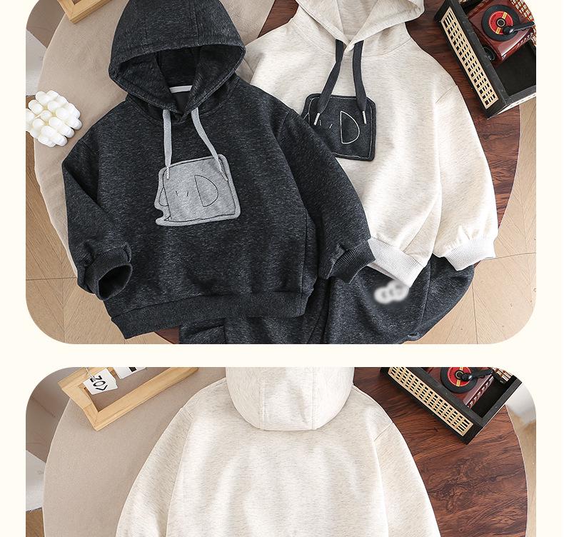 New Spring/Autumn Kids' Loose Hooded Sweatshirt Set - Korean Style for Boys