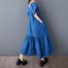 Short Sleeve Plus Size Denim Vintage New In Dresses for Women Casual Loose Long Summer Dress