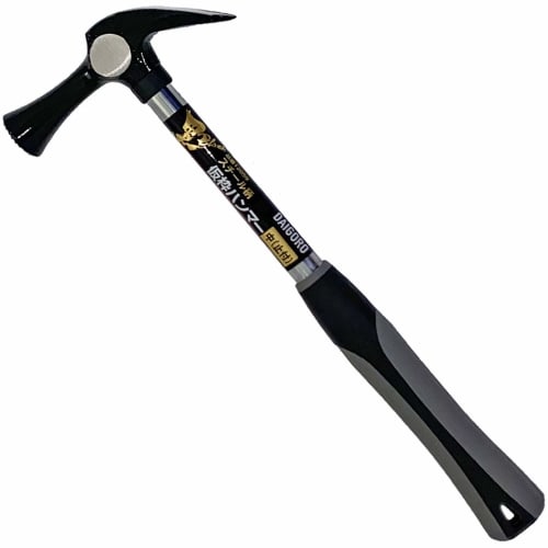 Daigoro Black Temporary Frame Hammer, Medium, with Stopper, Steel Handle